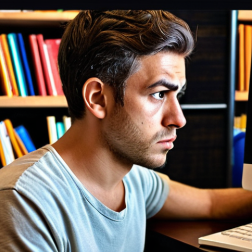 Home 18 **
A web developer intensely focused at a computer screen, surrounded by books, online course materials, and community forum posts. The atmosphere is a mix of frustration and determination, symbolizing the continuous learning and problem-solving nature of web development.
**